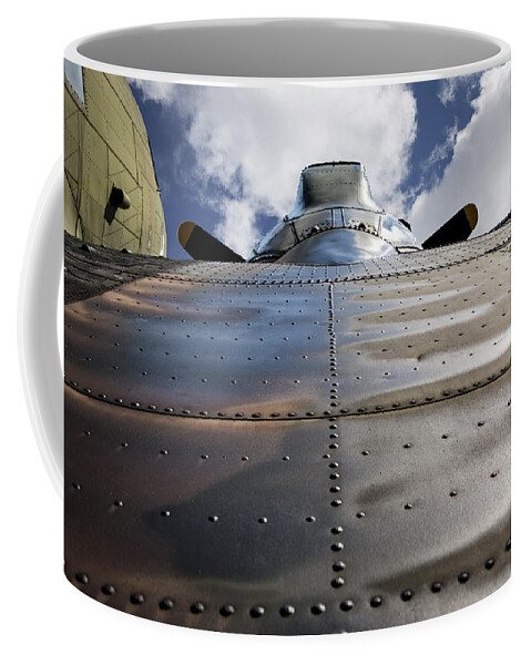 Aviation Coffee Mug featuring the photograph Vintage Camouflaged Propeller Aircraft by Phil Cardamone