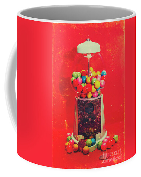 Retro Coffee Mug featuring the photograph Vintage candy store gum ball machine by Jorgo Photography