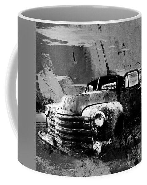 Automotive Coffee Mug featuring the painting Vintage car 04 by Gull G