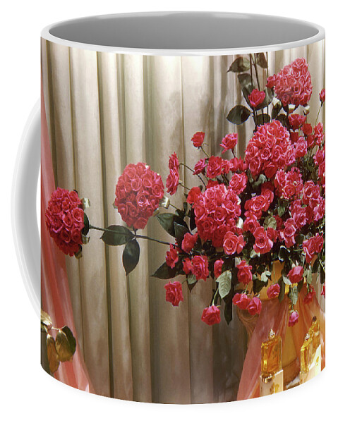 Vintage Coffee Mug featuring the photograph Vintage Charme Rose Perfume Display by Marilyn Hunt