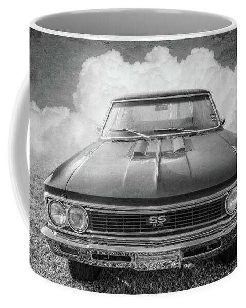 1962 Coffee Mug featuring the photograph Vintage Chevy Chevelle Super Sport Black and White by Debra and Dave Vanderlaan