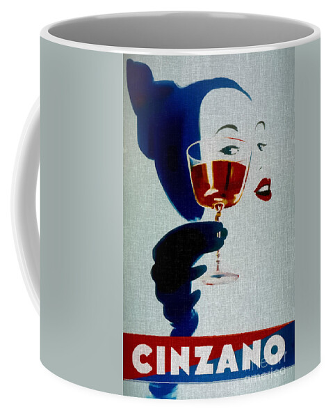 Cinzano Coffee Mug featuring the painting Vintage Cinzano - Bar Poster by Ian Gledhill