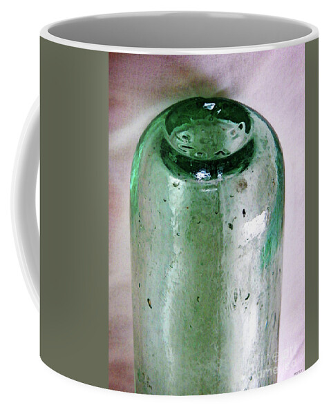 Old Bottles Coffee Mug featuring the glass art Vintage Glass Bottle Five by Phil Perkins