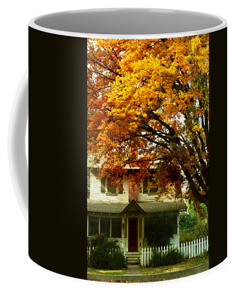 Home Coffee Mug featuring the photograph Vintage Home in Autumn by Pamela Patch