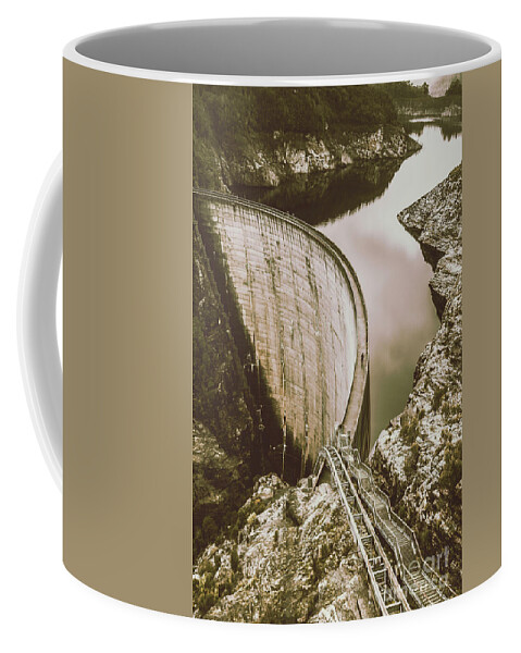 Architecture Coffee Mug featuring the photograph Vintage Hydro-Electric Dam by Jorgo Photography