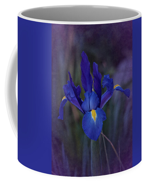Iris Coffee Mug featuring the photograph Vintage Blue Magic Iris by Richard Cummings