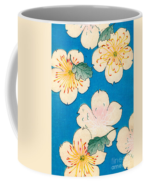 #faatoppicks Coffee Mug featuring the painting Vintage Japanese illustration of dogwood blossoms by Japanese School