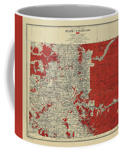 Colorado Coffee Mug featuring the drawing Vintage Map of Colorado by Vintage Pix