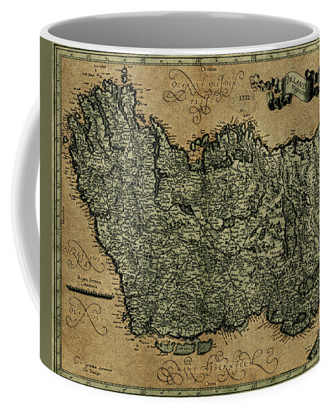 Map Of Ireland Coffee Mug featuring the photograph Vintage Map Of Ireland 1771 by Andrew Fare