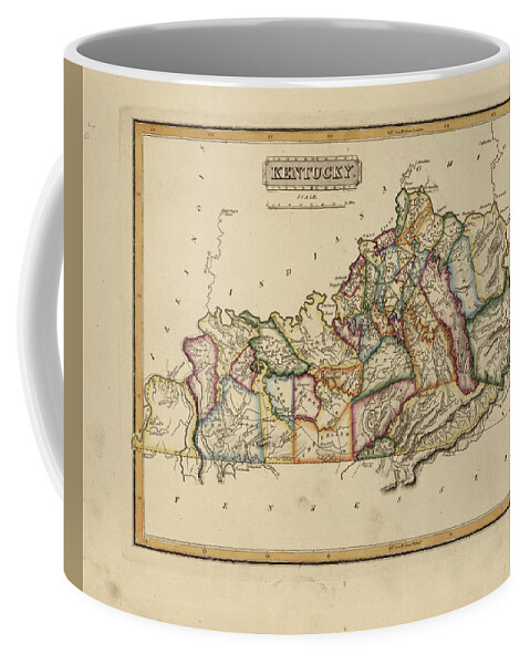 19th Century Coffee Mug featuring the painting Antique Map of Kentucky by Fielding Lucas
