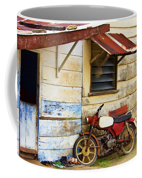 Motorcycle Coffee Mug featuring the photograph Vintage Motorbike by Nadia Sanowar