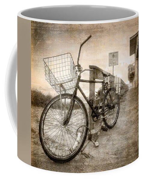 Clouds Coffee Mug featuring the photograph Vintage Ol' Bike by Debra and Dave Vanderlaan