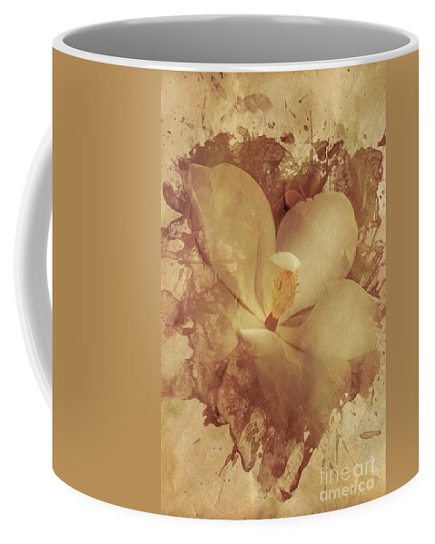 Illustration Coffee Mug featuring the digital art Vintage Paper Magnolia by Jorgo Photography