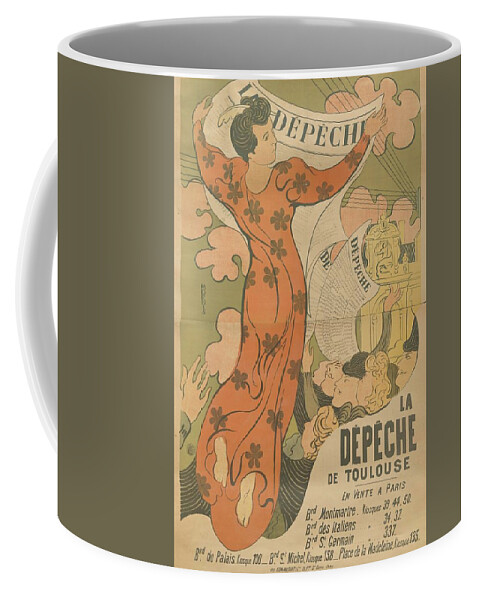 Vintage Poster For The Newspaper La D�p�che De Toulouse Maurice Denis (1870 - 1943) Coffee Mug featuring the painting Vintage Poster for the newspaper La Dpche de Toulouse by Maurice Denis