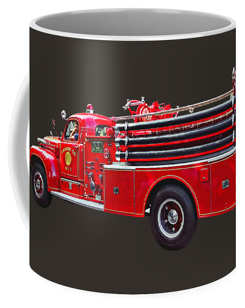 Fire Truck Coffee Mug featuring the photograph Vintage Pumper Fire Engine by Susan Savad
