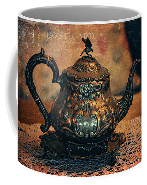 Casa Loma Coffee Mug featuring the photograph Vintage Silver Teapot by Maria Angelica Maira