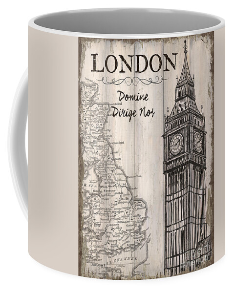 Travel Poster Coffee Mug featuring the painting Vintage Travel Poster London by Debbie DeWitt