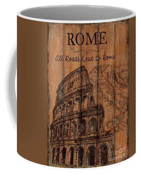 Rome Coffee Mug featuring the painting Vintage Travel Rome by Debbie DeWitt