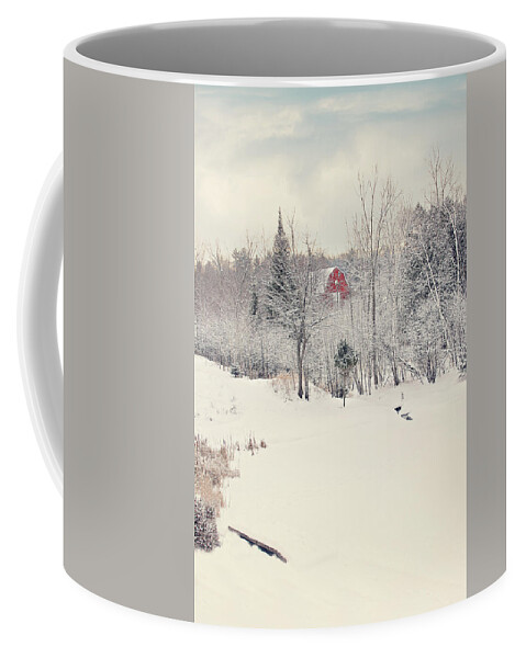 Vintage Winter Scene Print Coffee Mug featuring the photograph Vintage Winter Scene Print by Gwen Gibson