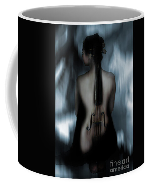 Violin Coffee Mug featuring the painting Violin Lady 04 by Gull G