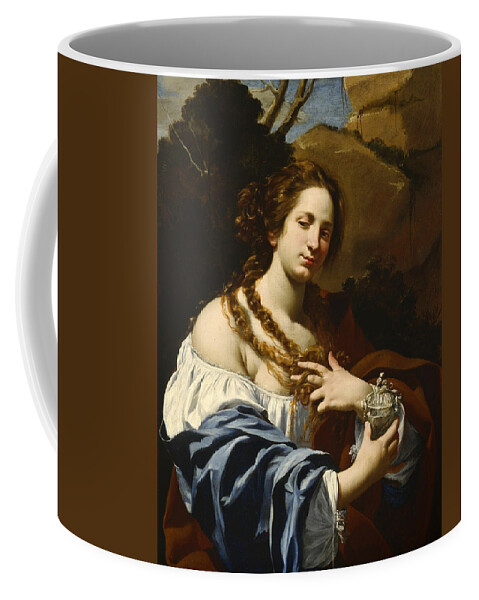 Simon Vouet Coffee Mug featuring the painting Virginia da Vezzo the Artist's Wife as the Magdalen by Simon Vouet