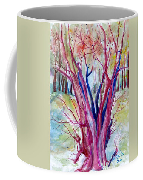 Tree Coffee Mug featuring the painting Visual by Elaine Berger