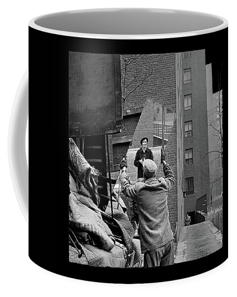 Vivian Maier Self Portrait Probably Taken In Chicago Illinois 1955 Coffee Mug featuring the photograph Vivian Maier Self Portrait Probably Taken In Chicago Illinois 1955 frame added 2016 by David Lee Guss