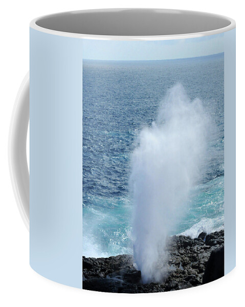 Blow Coffee Mug featuring the photograph Volcanic Rock Blowhole by Ted Keller
