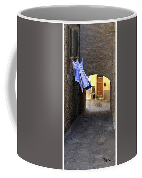 Italian Back Alley Coffee Mug featuring the photograph Volterra Back Street by Peggy Dietz