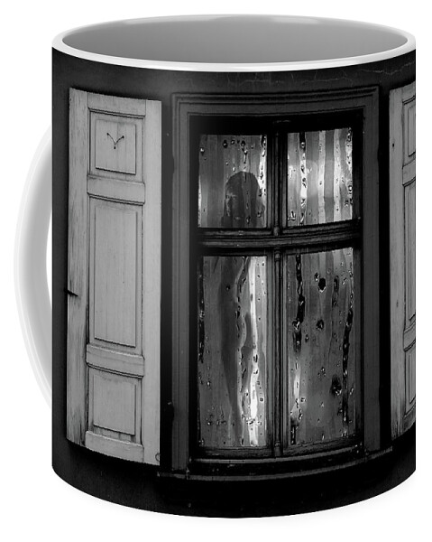 Voyeurism Coffee Mug featuring the photograph Voyeurism - Nude in Window by Andrea Kollo