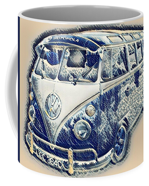 Vw Coffee Mug featuring the photograph VW Camper Van Waves by John Colley