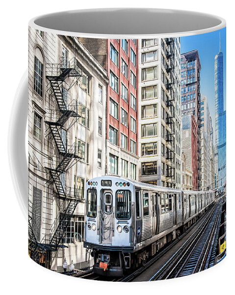 Architecture Coffee Mug featuring the photograph The Wabash L Train by David Levin