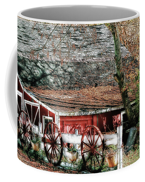 Wagon Wheels Coffee Mug featuring the photograph Wagon Wheels by Nicki McManus