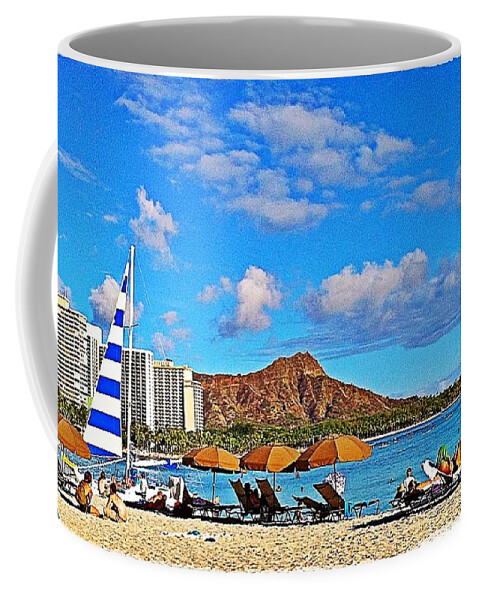 Waikiki Coffee Mug featuring the photograph Waikiki by Gini Moore