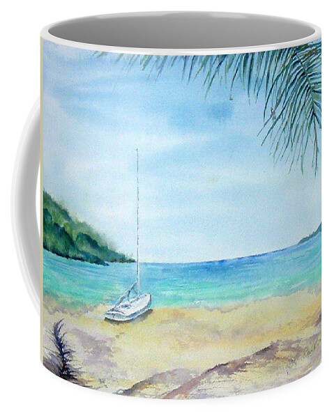 Beach Coffee Mug featuring the painting Waiting for a Sailor by Diane Kirk
