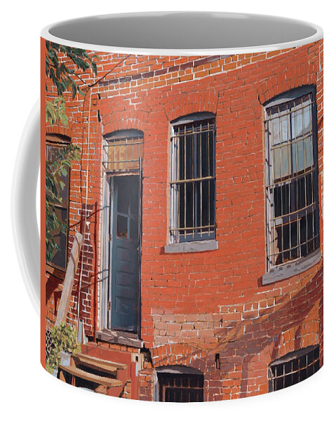 Urban Landscape Coffee Mug featuring the painting Waiting for Beckett by Craig Morris