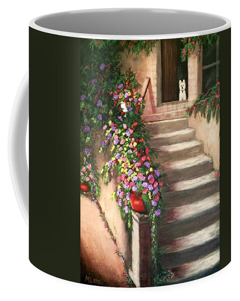 Flowers Coffee Mug featuring the painting Waiting Patiently by Marlene Little