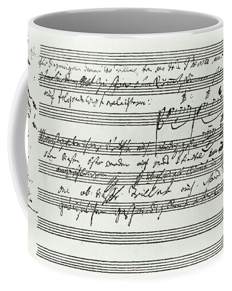 Beethoven Coffee Mug featuring the drawing Waldstein Sonata by Beethoven by Ludwig van Beethoven