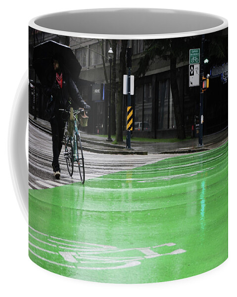 Street Photography Coffee Mug featuring the photograph Walk with wheels by J C
