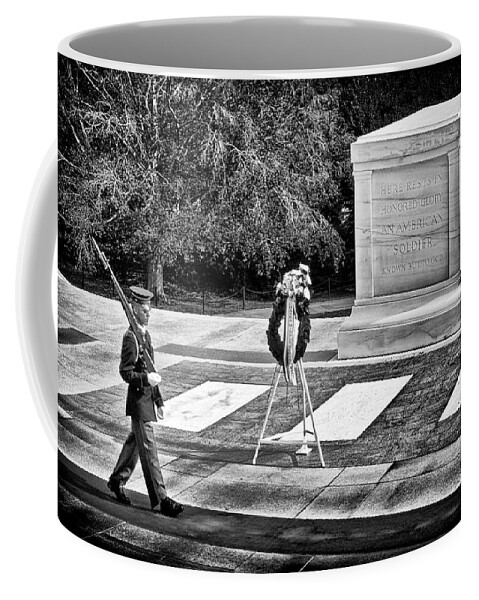 Arlington Coffee Mug featuring the photograph Walking His Post by Paul W Faust - Impressions of Light