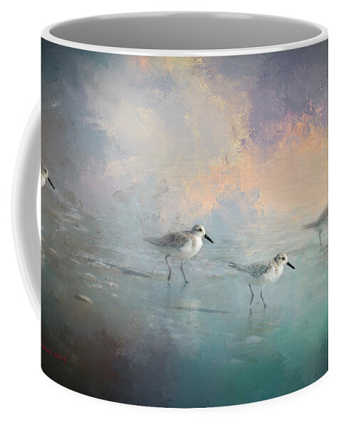 Birds Coffee Mug featuring the digital art Walking Into The Sunset by Marvin Spates