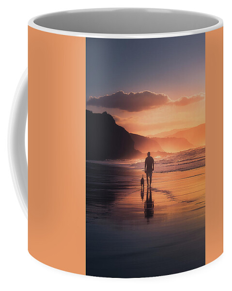 Dog Coffee Mug featuring the photograph Walking the dog by Mikel Martinez de Osaba