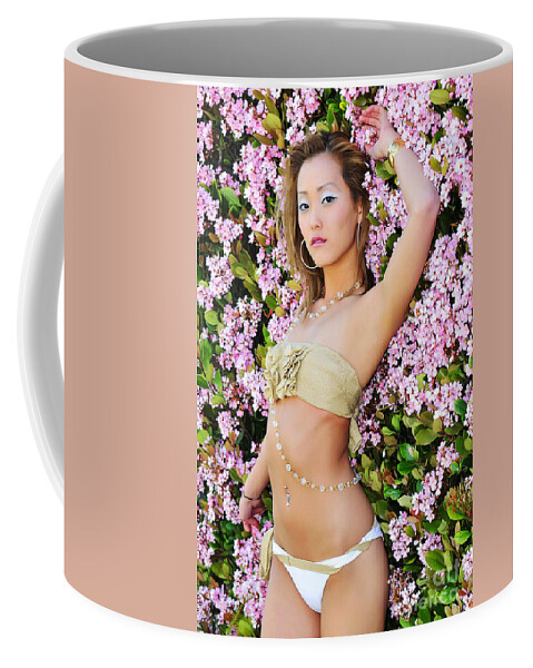 Glamour Photographs Coffee Mug featuring the photograph Wall of flowers by Robert WK Clark