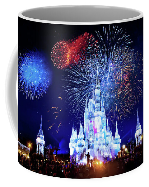 Magic Kingdom Coffee Mug featuring the photograph Walt Disney World Fireworks by Mark Andrew Thomas