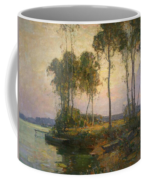 Walter Granville-smith 1870-1938 Sentinel Trees Coffee Mug featuring the painting Walter Granville-Smith 1870-1938 Sentinel Trees, Bellport, Long Island by Celestial Images