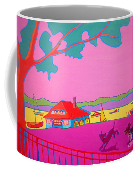 Landscape Coffee Mug featuring the painting Want to Race by Debra Bretton Robinson
