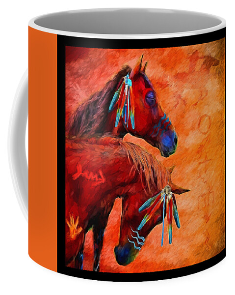 Horses Coffee Mug featuring the photograph War Ponies by Shannon Story