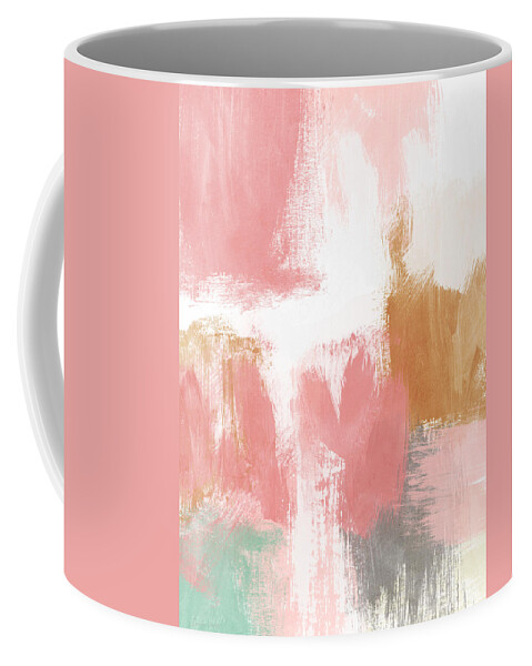 Abstract Coffee Mug featuring the mixed media Warm Spring- Abstract Art by Linda Woods by Linda Woods