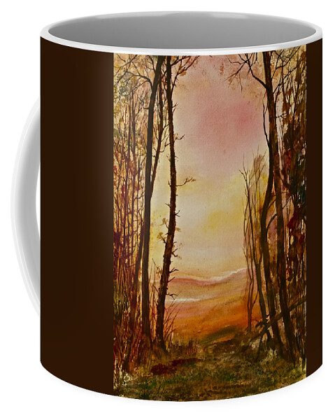 Sunrise Coffee Mug featuring the painting Warm Way by Frank SantAgata