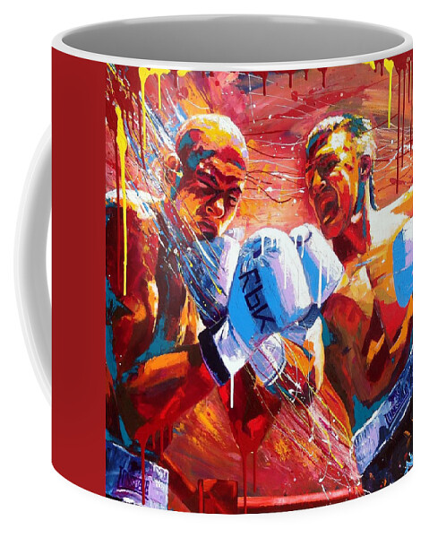 Art Coffee Mug featuring the painting Warriors by Angie Wright
